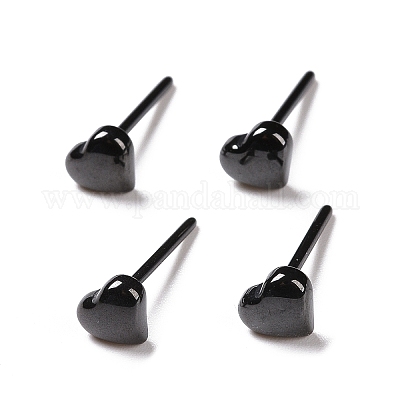 Гипоаллергенные серьги-гвоздики в форме сердца из биокерамики и циркония EJEW-Z023-08C-1