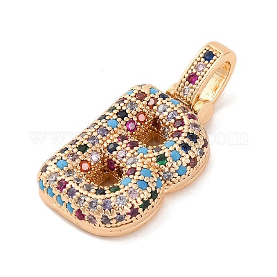 Латунные микро проложить кубического циркония подвески KK-C076-29B-G02-1