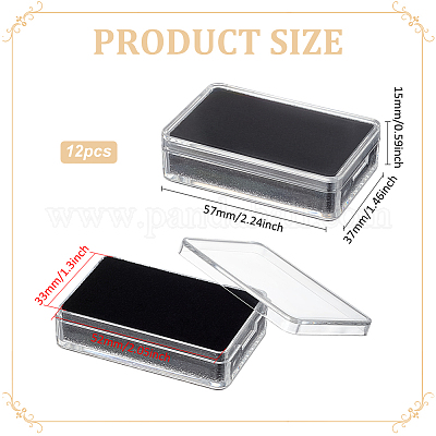 Прямоугольные коробки для хранения драгоценных камней из пластика PS CON-WH0095-140B-02-1