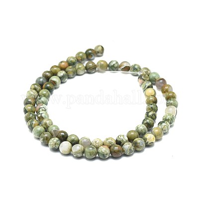 Природные риолитом яшмы бисер нитей G-F674-03A-6mm-1