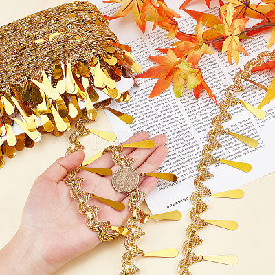 Блестящая лента из полиэстера в этническом стиле OCOR-WH0077-02-1