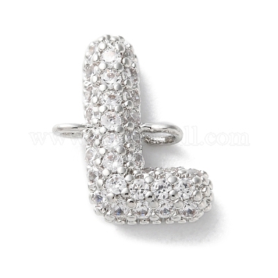 Латунные микро-паве кубические цирконии буквы соединения KK-I717-04L-P-1