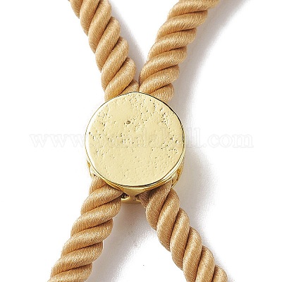 Наполовину готовые браслеты-слайдеры из скрученной миланской веревки FIND-G032-01G-01-1