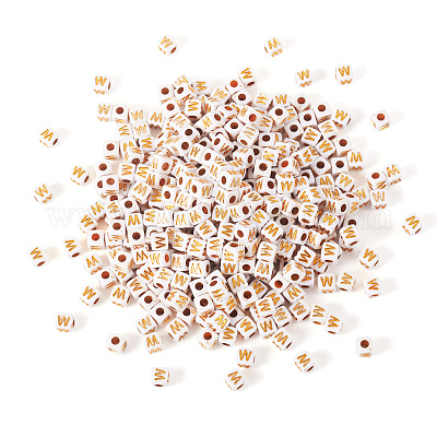 Непрозрачные акриловые бусины MACR-TAG0001-07W-1