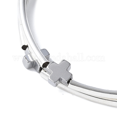 Браслеты из латунных трубчатых бусин для женщин BJEW-JB11589-02-1