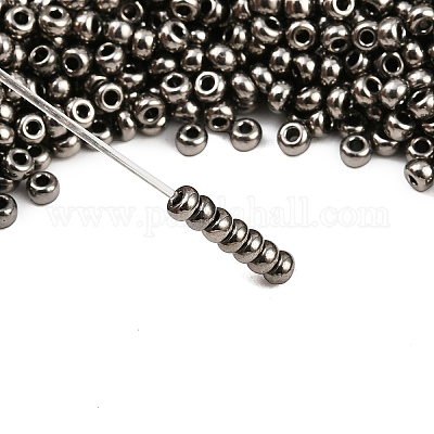 Бисер темно-серый стеклянный гальванический 11/0 сорт А X-SEED-Q008-F576-1