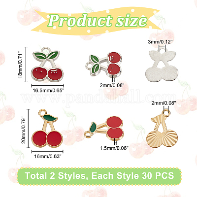 60шт 2 стиля подвески из сплава с эмалью ENAM-HY0001-28-1