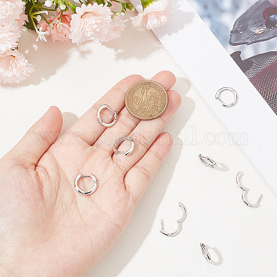 Серьги-кольца из латуни с микропаве из кубического циркония для женщин EJEW-WH0013-97P-1