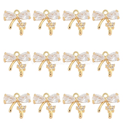 10шт латунные подвески с микропаве и кубическим цирконием KK-YW0003-15-1