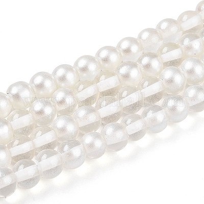 Запекание окрашенные прозрачные стеклянные бусины нити X1-DGLA-N011-6mm-01-1