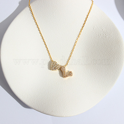 Ожерелья с подвеской в виде сердца из латуни с микропаве из прозрачного кубического циркония FS-WG89C2E-12-1