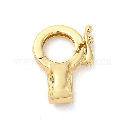 Застежки-твистеры из латуни с микропейвом и прозрачным фианитом KK-Q772-15G-1