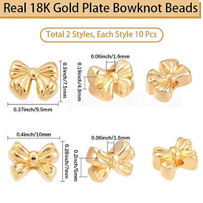 20шт 2 стиля латунные бусины&nbsp;KK-BBC0023-17-1