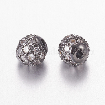 Латунные микро проложить кубического циркония бусы ZIRC-L067-36-NR-1