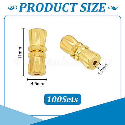 100 комплект латунных винтовых застежек KK-UN0006-81-1