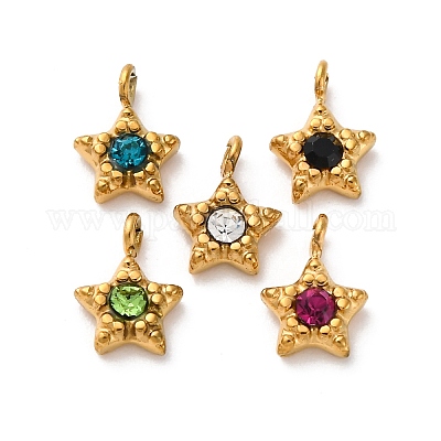 Подвески из нержавеющей стали 304 со стразами STAS-I331-26G-1