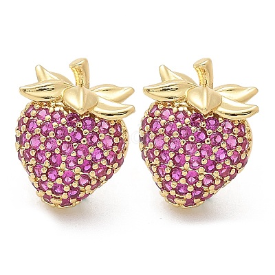 Латунные микро проложить серьги стержня кубического циркония EJEW-Q015-13G-01-1