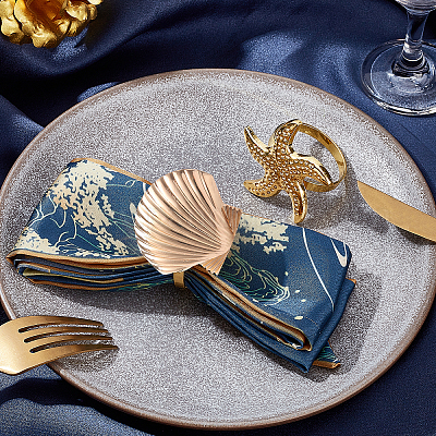 6 шт. 2 стиля колец для салфеток из сплава AJEW-GF0002-73G-1