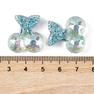 Прозрачные кабошоны из эпоксидной смолы с фруктовой вишней и декодированием CRES-M034-08D-1