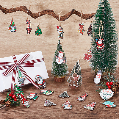 25 шт. подвески из дерева с принтом в 25 стилях WOOD-GA0001-95-1