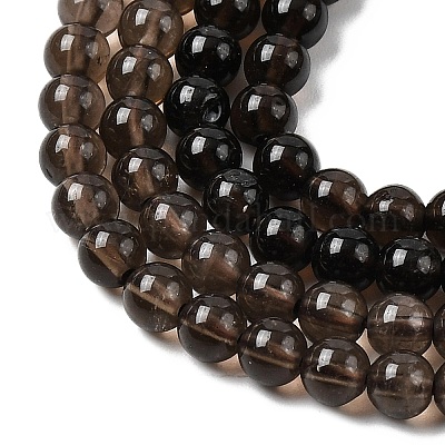 Природные дымчатый кварц бисер пряди круглые&nbsp;G-E329-4mm-38-1