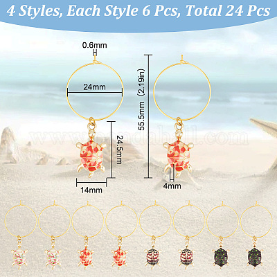 6 комплект эмалевых подвесок для бокалов для вина AJEW-HY0001-49-1