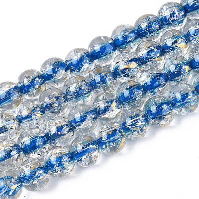 Хрустящие прозрачные стеклянные бусины нити GLAA-N030-8mm-01E-1