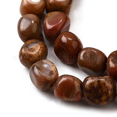 Природные окаменелое дерево бисер пряди G-L621-C11-02-1