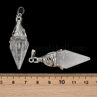 Подвески из натурального кварцевого кристалла с огранкой в форме биконуса G-Z101-03P-05-1