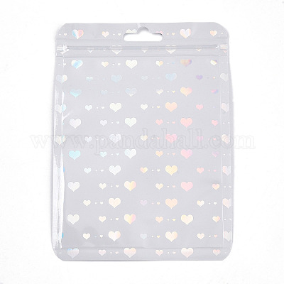 Прямоугольные блестящие голографические пластиковые подарочные пакеты с застежкой-молнией «инь-ян» OPP-E004-01B-C02-1