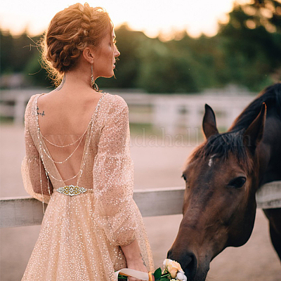 2 шт. сплав с украшением из стразов DIY-FH0006-82G-1