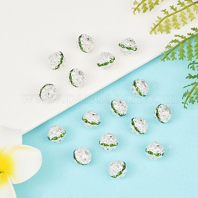 Латунные бусины со стразами  RB-H041-6-1