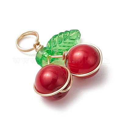 12 шт. 12-х цветные подвески из перламутрового стекла с жемчужинами вишни PALLOY-JF03474-1