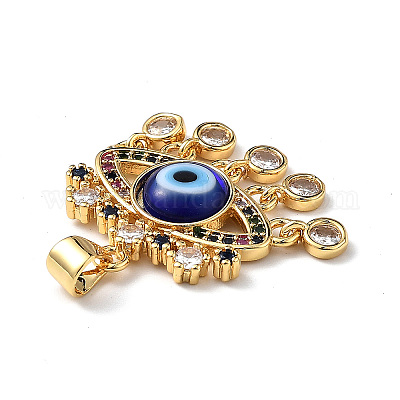 Подвески от сглаза лэмпворк с разноцветными фианитами ZIRC-L102-13G-06-1