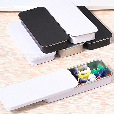 9 шт. 3-цветные жестяные коробки для хранения безделушек с раздвижной крышкой CON-CP0001-016A-1