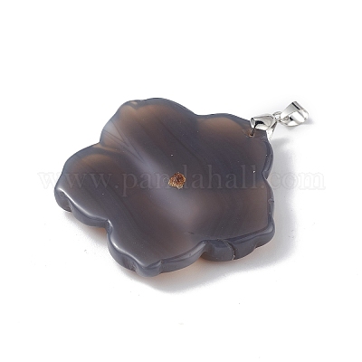 Естественно серый агат большие кулоны G-B040-01P-04-1