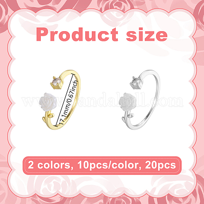 20 шт. 2-х цветные литые манжетные кольца RJEW-GO0001-09-1