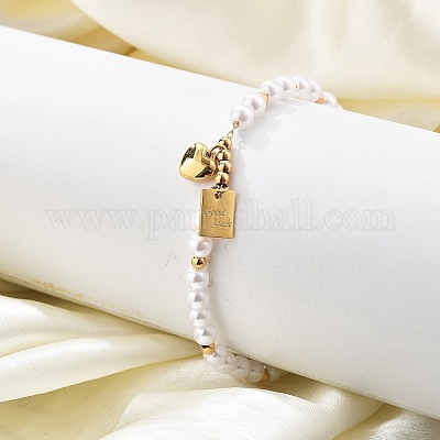 Ионное покрытие(ip) 304 нержавеющая сталь браслеты с подвесками для женщин BJEW-P345-05G-1