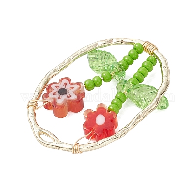 Подвески из стеклянного бисера и стекла миллефиори ручной работы PALLOY-MZ00901-05-1