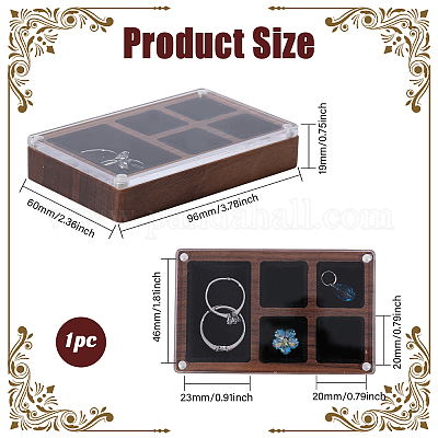 Деревянный магнит и бархатная коробочка для хранения вещей в форме куба CON-WH0200-06D-1