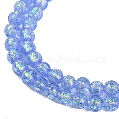 Нити из фольгированных бусин лэмпворк ручной работы FOIL-K003-06B-02-1