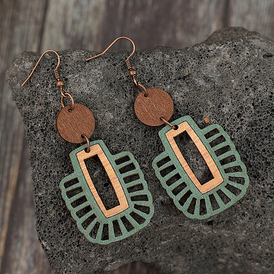 Серьги-подвески из сплава дерева FS-WG8CF90-01-1