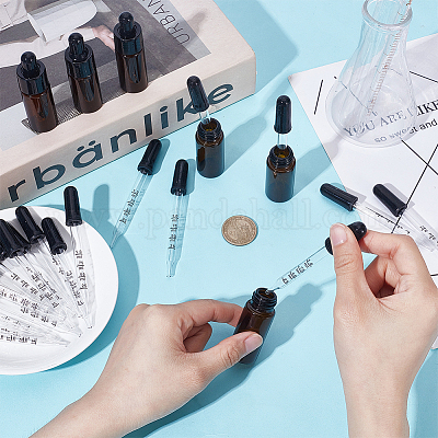 Стеклянные капельницы с прямым наконечником AJEW-WH0248-783-1