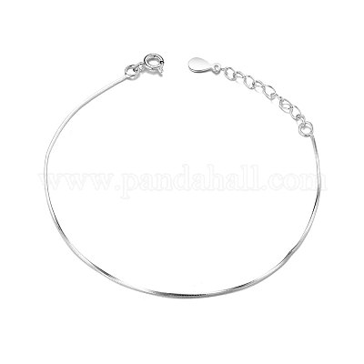 Простой элегантный браслет из стерлингового серебра с родиевым покрытием JB262A-1