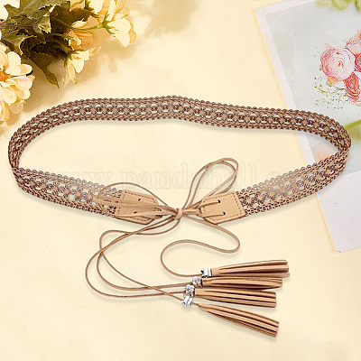 Ремни-цепочки с кисточками из искусственной кожи в стиле бохо AJEW-WH20033-096AS-D-1