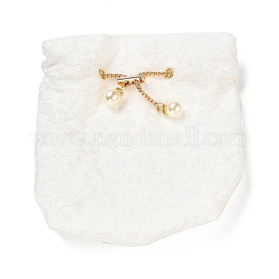 Мешочки для конфет с тисненым цветочным волокном и шнурком PW-WG61065-07-1