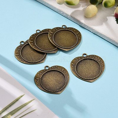 На День святого Валентина подвеска из сплава в форме сердца с резным словом «любовь» кабошон безель X-TIBEP-M018-104AB-NF-1