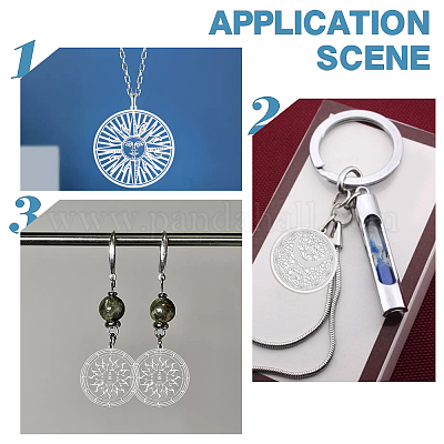 24 шт. 6-х стилевые филигранные подвески из нержавеющей стали 201 и 304 с ионным покрытием (IP) STAS-UN0042-06-1