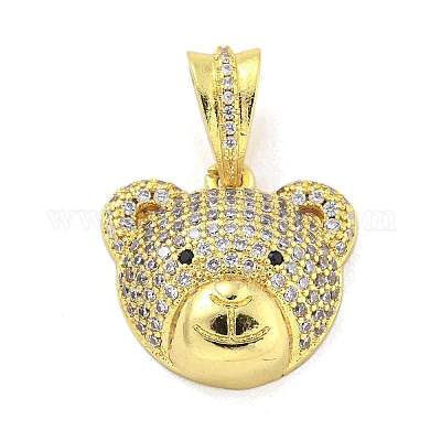 Латунные микропаве прозрачные подвески с фианитом KK-R159-04G-1