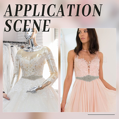 Ткань из бисера Hotfit со стразами&nbsp;DIY-WH0666-002B-1